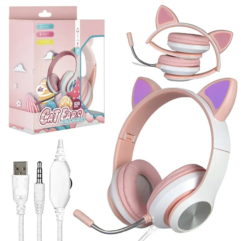 Наушники игровые X30 розовые (60шт/кор) Наушники игровые X30 розовые (60шт/кор)