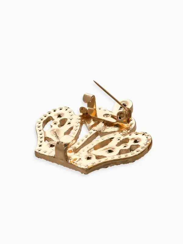 Зажим для кардигана "Ажур", корона империи, цвет белый в золоте