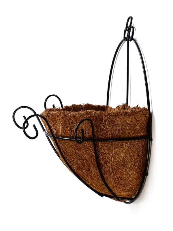 Кашпо настенное d=20 см, с кокосовым вкладышем Кашпо настенное d=20 см, с кокосовым вкладышем