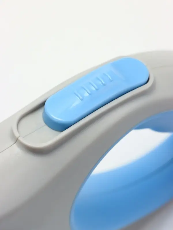 Рулетка - поводок для собак, лента 5 м, голубая, серая