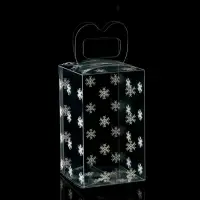 Коробка подарочная новогодняя складная ПВХ «Снежинки» 12×7×7 см