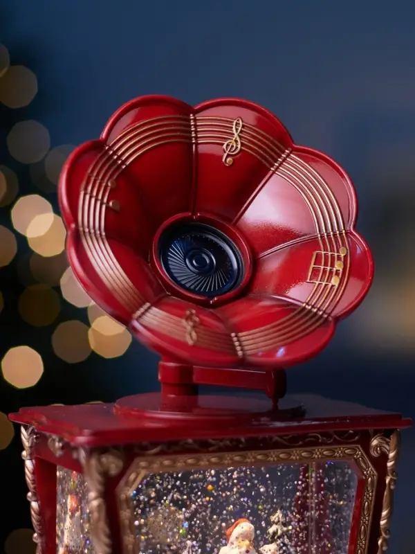 Светодиодная фигура &laquo;Граммофон&raquo; 36&times;16&times;9 см, от батареек 3хААА, музыка, USB, свечение тёплое белое