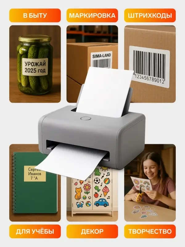 Бумага А4, 100 листов, 80 г/м&sup2;, самоклеящаяся, флуоресцентная, жёлтая