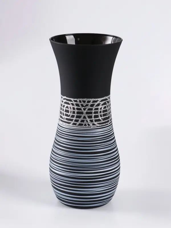Ваза &laquo;Эридан. Узор&raquo;, h=26 см, стекло, чёрная