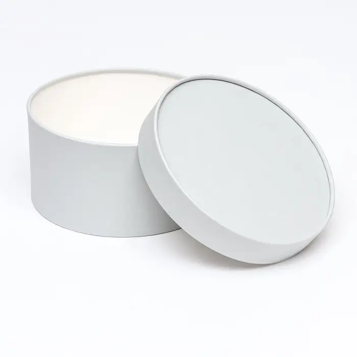 Подарочная коробка круглая, пепельно-серый, завальцованная без окна, 21&times;11 см