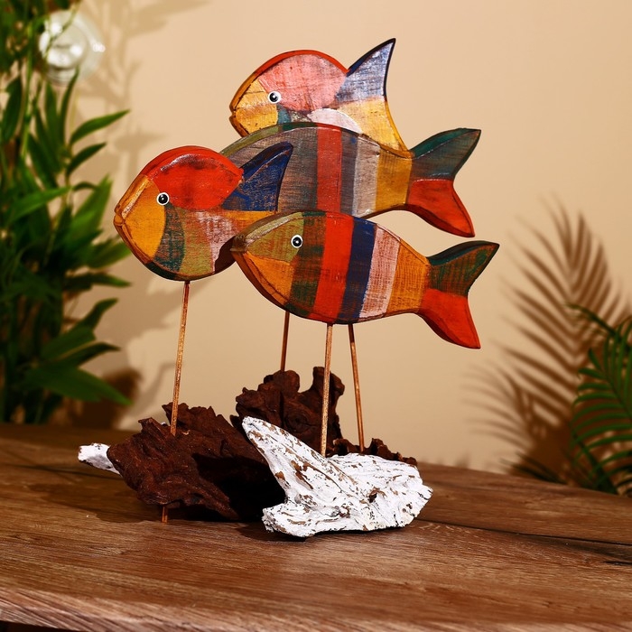Сувенир Сувенир "Рыбки" дерево 40х20х30 см