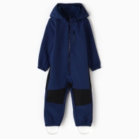 Комбинезон демисезонный для мальчиков MINAKU из Softshell на флисе, непромокаемый, тёмно-синий, рост 92 см