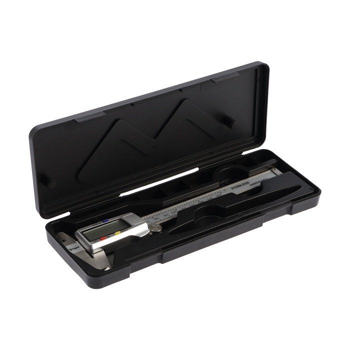 Штангенциркуль электронный ТУНДРА ПРОФИ, металлический, с глубиномером, 150 мм Штангенциркуль электронный ТУНДРА ПРОФИ, металлический, с глубиномером, 150 мм