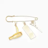 Булавка с подвесками &laquo;Парикмахер&raquo;, 5.5 см, цвет розовое золото