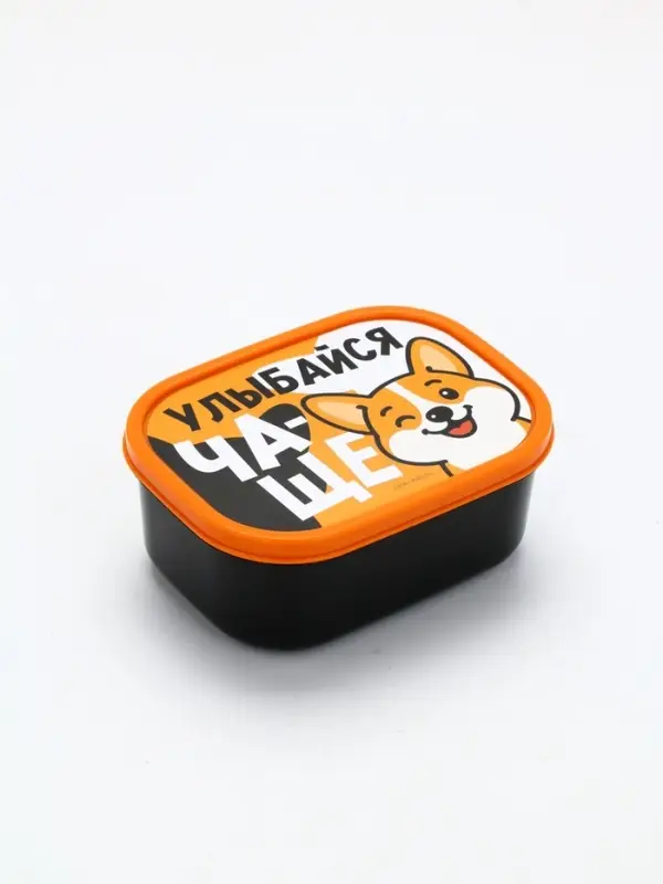Ланч-бокс прямоугольный «Улыбайся чаще», 500 мл Ланч-бокс прямоугольный «Улыбайся чаще», 500 мл