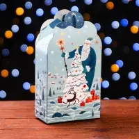Подарочная новогодняя коробка «Фантазия» в зелёном, упаковка, 11.1×5.8×20.5 см