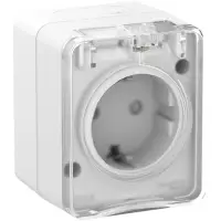 AtlasDesign Profi54 розетка с заземлением со шторками IP54 16А 250B, БЕЛЫЙ, Россия