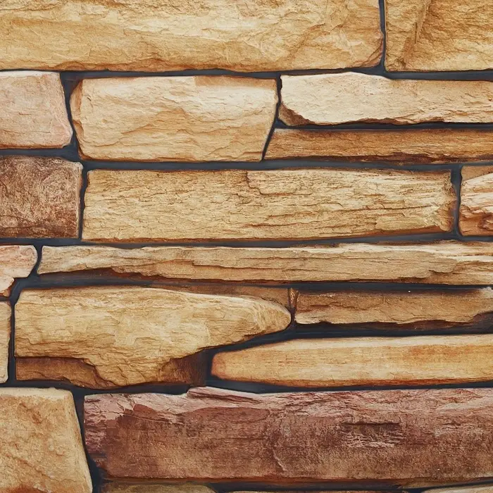 Стеновая панель ПВХ &laquo;Сланец песочный&raquo;, 980&times;498 мм, цвет коричневый