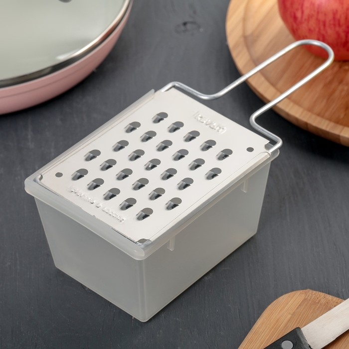 Тёрка плоская с контейнером «Овощная», цвет МИКС Тёрка плоская с контейнером «Овощная», цвет МИКС