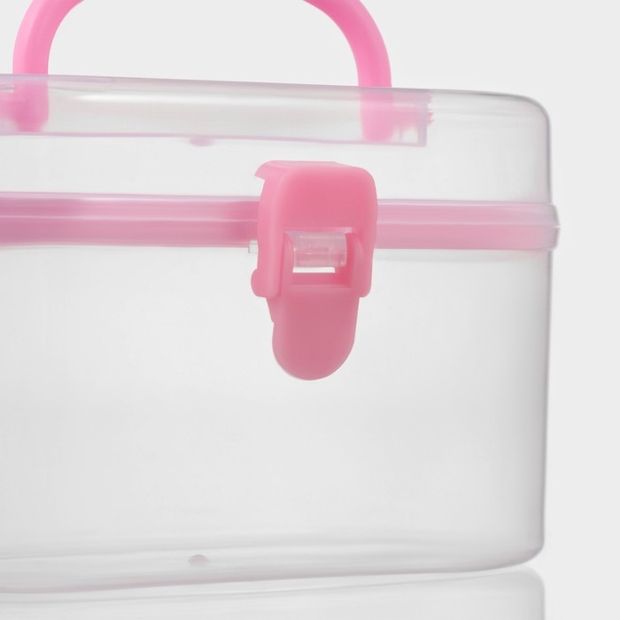 Органайзер для хранения со вставкой, 12×7,5×7,5 см, цвет розовый
