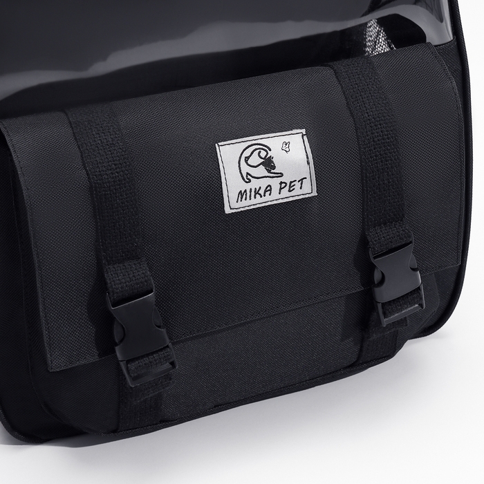 Рюкзак для переноски кошек и собак, с окном для обзора, чёрный Рюкзак для переноски кошек и собак, с окном для обзора, чёрный