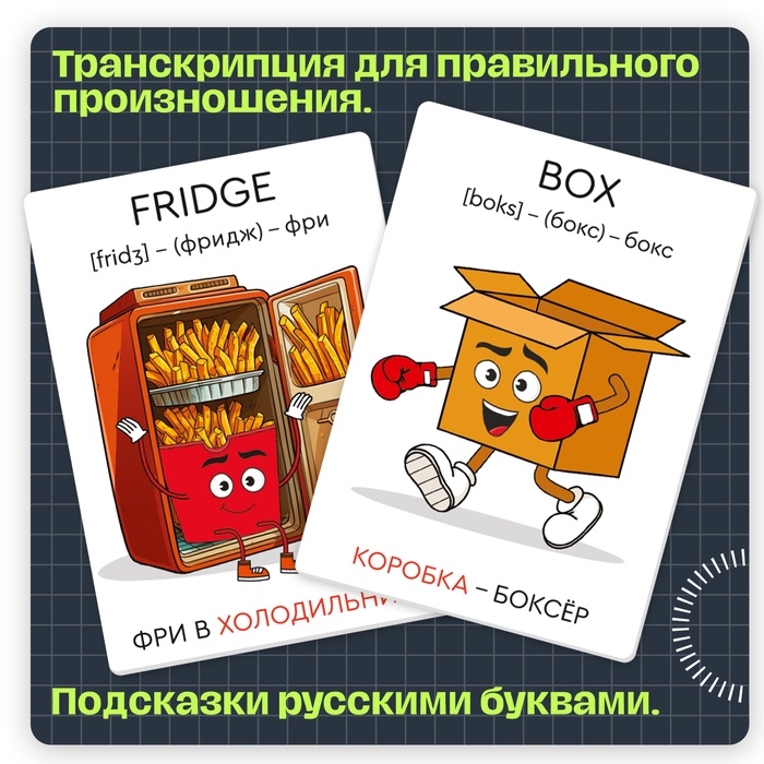 Развивающий набор «Мнемокарточки. Английский язык», 3+ Развивающий набор «Мнемокарточки. Английский язык», 3+
