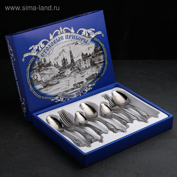 Набор столовых приборов «Славянка», 36 предметов, декоративная коробка Набор столовых приборов «Славянка», 36 предметов, декоративная коробка