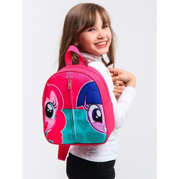 Рюкзак детский, на молнии, 23 см х 10 см х 27 см "Пинки Пай и Искорка", My Little Pony