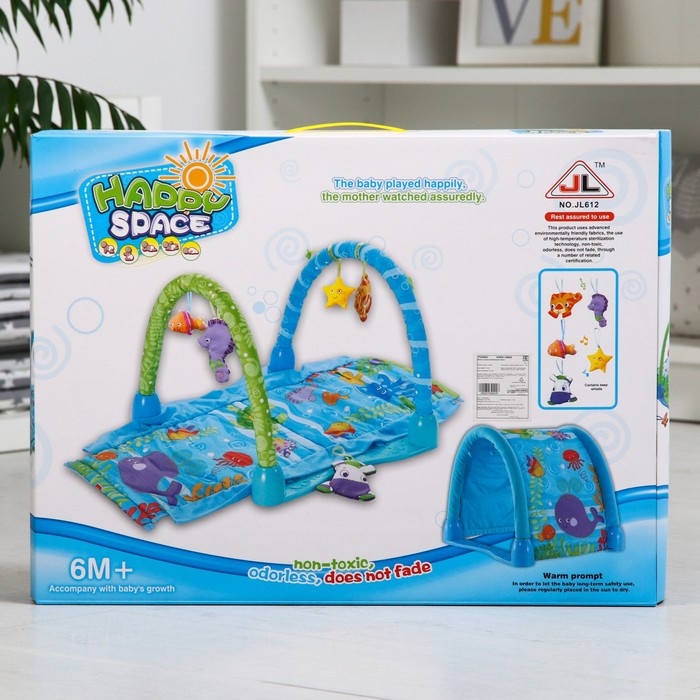 Развивающий коврик «Остров», с дугой и игрушками, 77х77х0,5 Развивающий коврик «Остров», с дугой и игрушками, 77х77х0,5