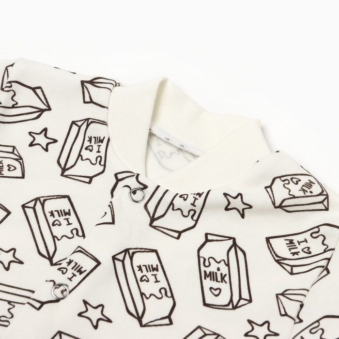 Комбинезон детский закрытые ножки, цвет белый/молоко, рост 68 см