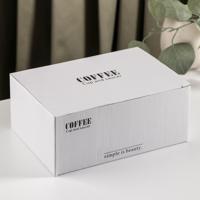 Чайная пара керамическая &laquo;Котик&raquo;, 3 предмета: чашка 200 мл, блюдце 18,5&times;13,5 см, ложка