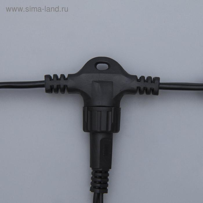 Гирлянда «Занавес» 2 × 1.5 м, IP44, УМС, тёмная нить, 360 LED, свечение тёплое белое, 220 В