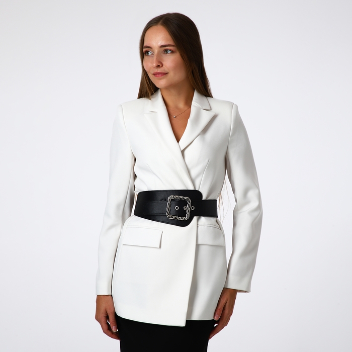 Ремень женский, ширина 11,5 см, пряжка металл, цвет чёрный Ремень женский, ширина 11,5 см, пряжка металл, цвет чёрный