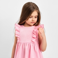 Платье детское с рюшей KAFTAN "Муслин", р 26 (80-86см), розовый