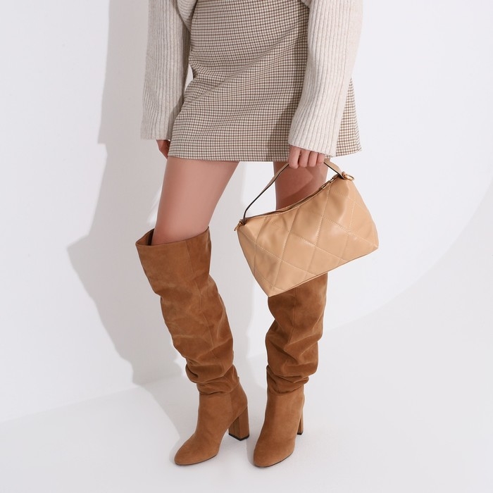 Сумка-багет на молнии, цвет бежевый Сумка-багет на молнии, цвет бежевый