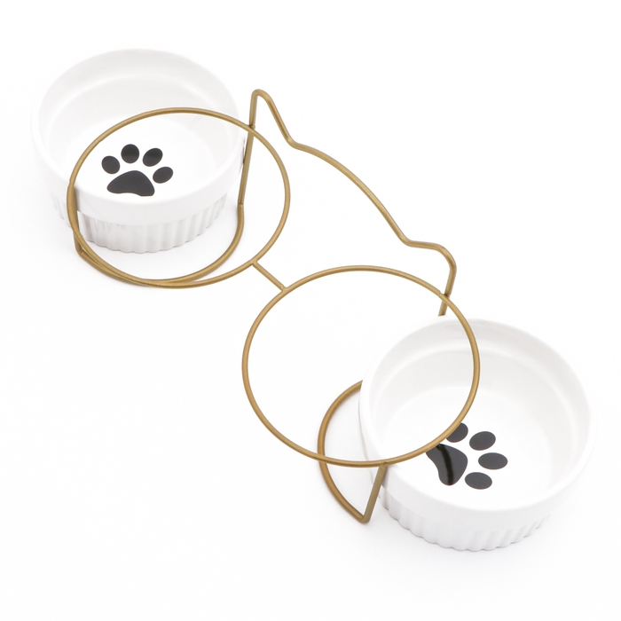 Миски керамические на подставке 2 х 250 мл Миски керамические на подставке 2 х 250 мл