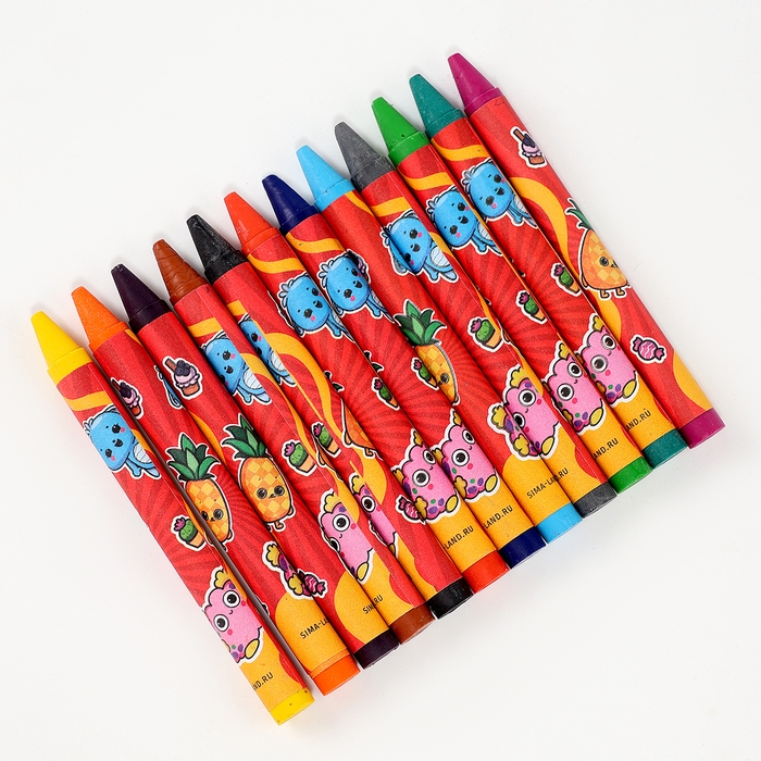 Восковые мелки - карандаши ароматизированные «Красим вместе», 12 цветов Восковые мелки - карандаши ароматизированные «Красим вместе», 12 цветов
