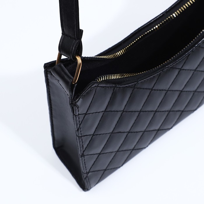 Сумка-багет на молнии, цвет чёрный Сумка-багет на молнии, цвет чёрный