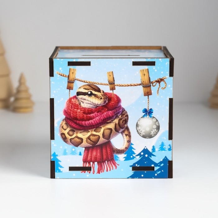 Копилка куб  Копилка куб "Змея. Верь в себя" 10х10х10 см