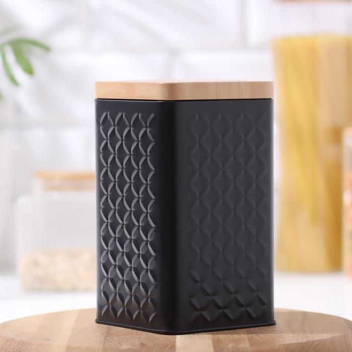 Банка для сыпучих продуктов &laquo;Сканди&raquo;, 18&times;10 см, цвет чёрный