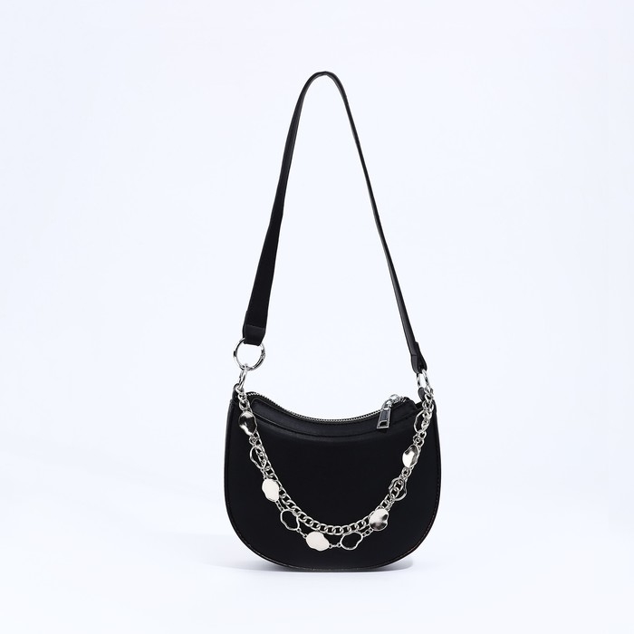 Сумка-багет на молнии, цвет чёрный Сумка-багет на молнии, цвет чёрный