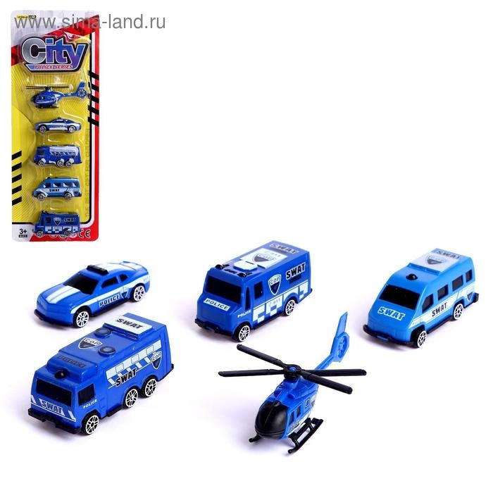 Набор машин «Полиция», 5 штук Набор машин «Полиция», 5 штук
