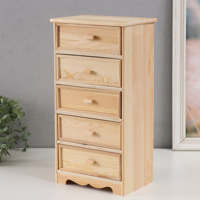 Шкатулка дерево под роспись 5 ящиков Шкатулка дерево под роспись 5 ящиков "Комод" 18х12х36 см