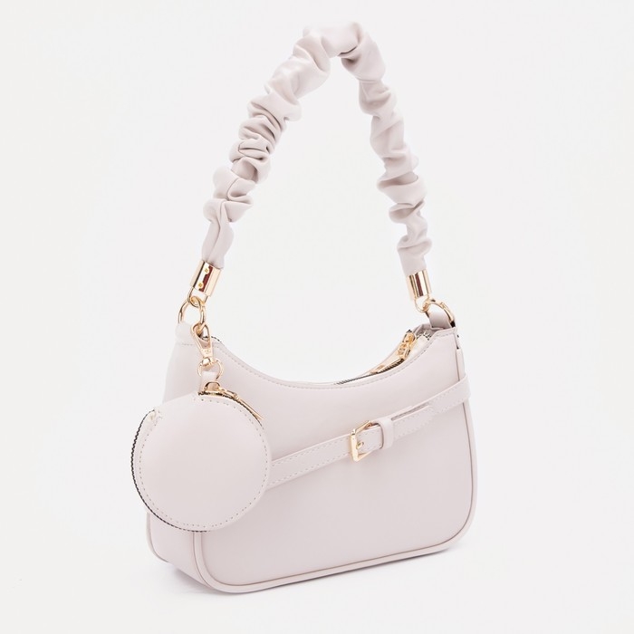 Сумка-багет, отдел на молнии, цвет белый