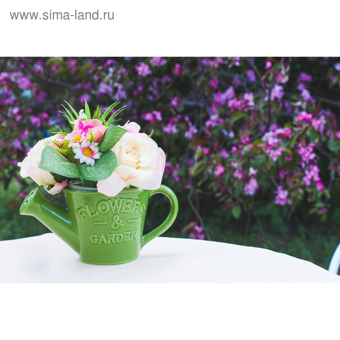 Кашпо Кашпо "Лейка Элегант" зеленая, 12х20х10см