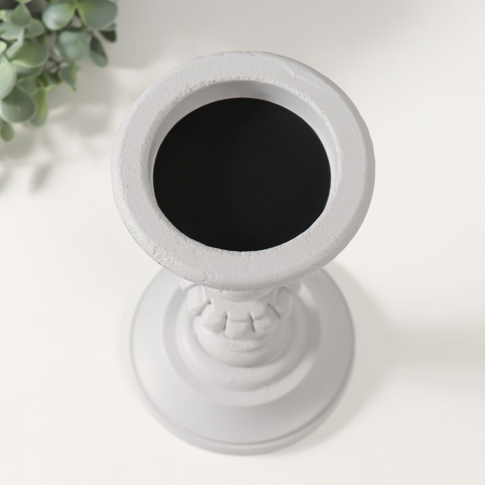 Подсвечник дерево на 1 свечу Подсвечник дерево на 1 свечу "Версаль" светло-серый 12,5х12,5х22,8 см