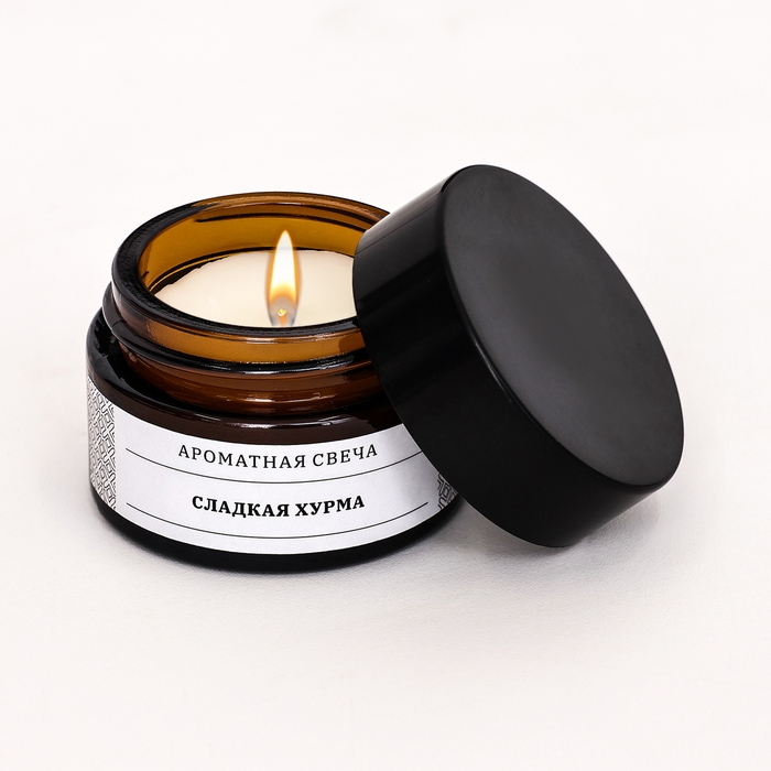Свеча ароматическая в банке  Свеча ароматическая в банке "Сладкая хурма", соевый воск, 12 г