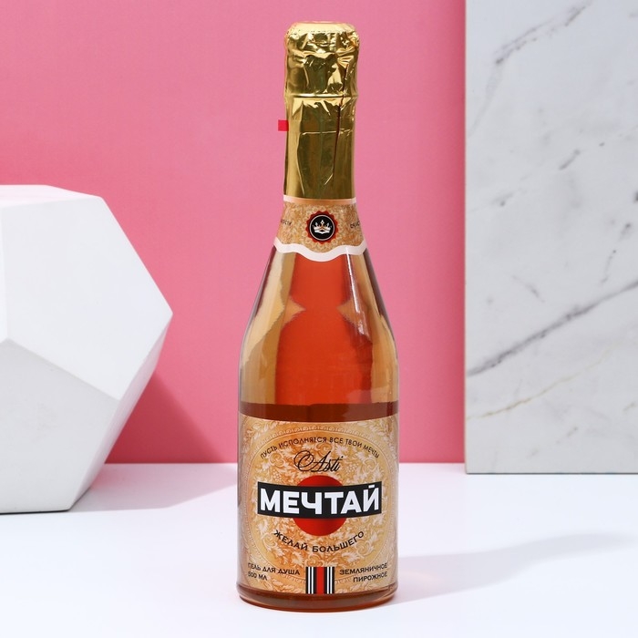 Гель для душа во флаконе шампанское «Мечтай!», 500 мл, аромат земляничного пирожного, Новый Год Гель для душа во флаконе шампанское «Мечтай!», 500 мл, аромат земляничного пирожного, Новый Год