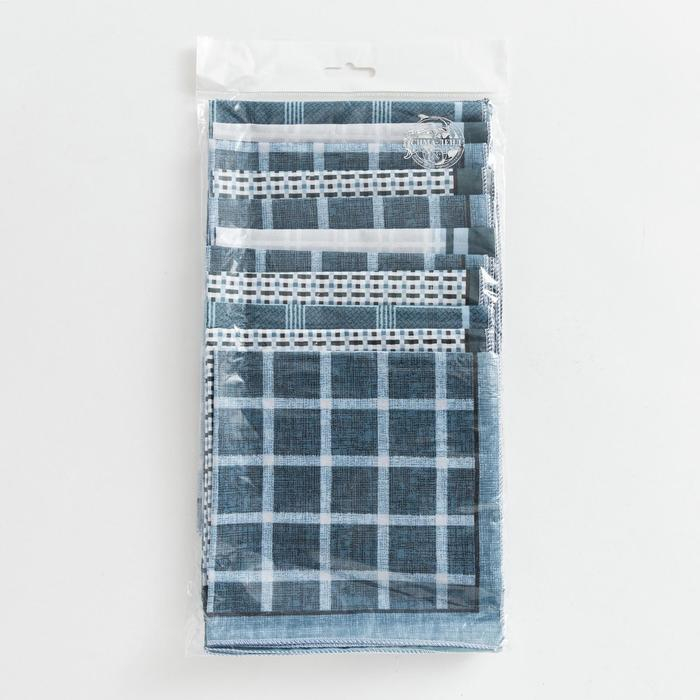 Платки носовые мужские Этель  Платки носовые мужские Этель "Серджио" 30*30 см,(набор 12 шт,) цв.серый, рис. МИКС, 100% хл