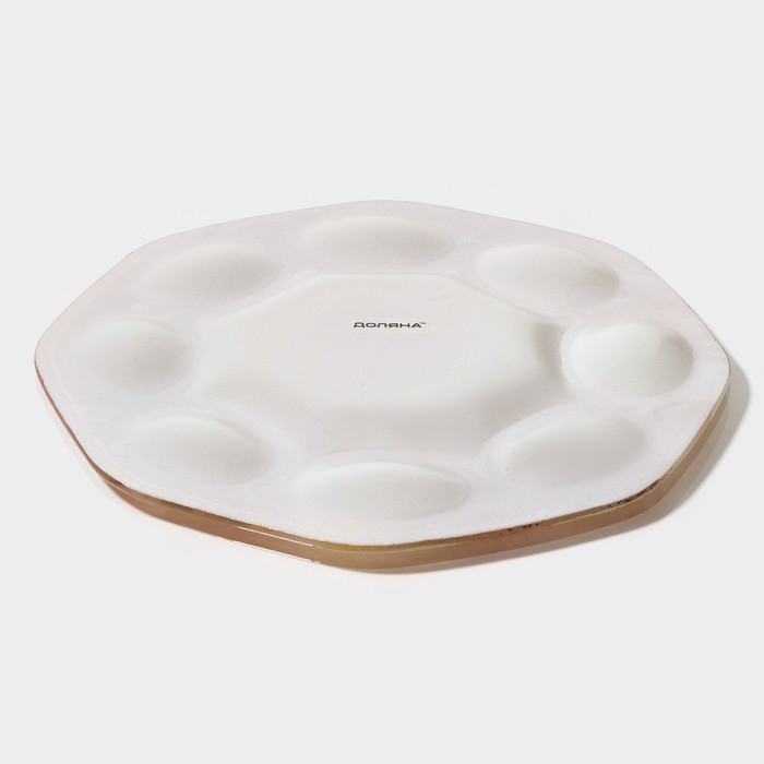 Подставка стеклянная для яиц Доляна «Со светлой Пасхой», d=21 см, 8 ячеек Подставка стеклянная для яиц Доляна «Со светлой Пасхой», d=21 см, 8 ячеек