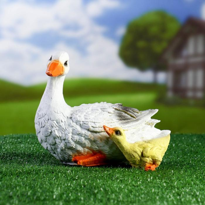 Садовая фигура Садовая фигура "Утка с утенком" 23х15х20см