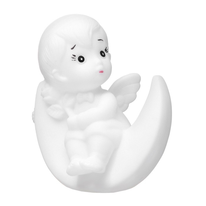 Ночник Ночник "Ангелок на луне" LED батарейки 3xLR белый 10х13х15 см RISALUX