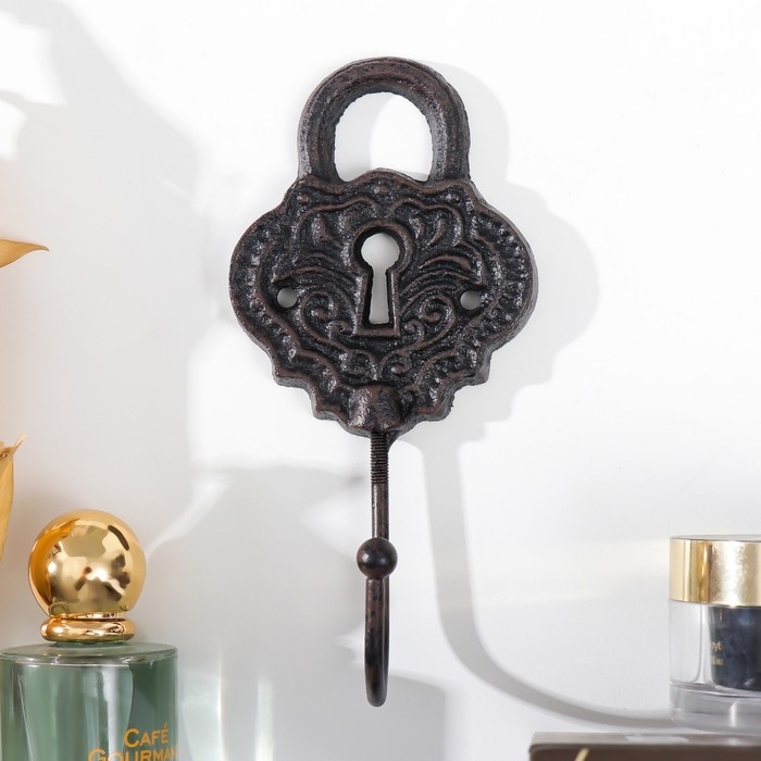 Крючок декоративный металл Крючок декоративный металл "Ажурный замочек" 8х5х17 см