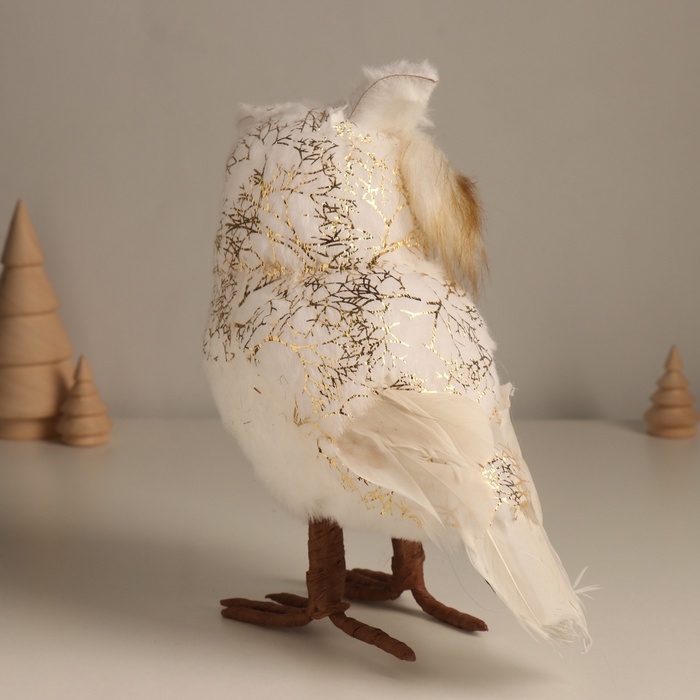 Декор Декор "Белая совушка в золотой паутинке" 10х15х22 см