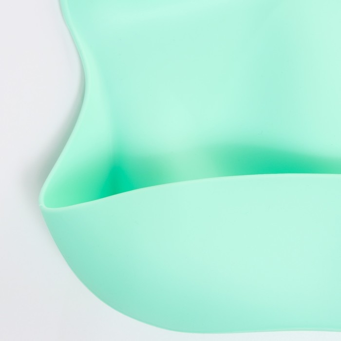 Нагрудник для кормления силиконовый с карманом, цвет бирюзовый Нагрудник для кормления силиконовый с карманом, цвет бирюзовый